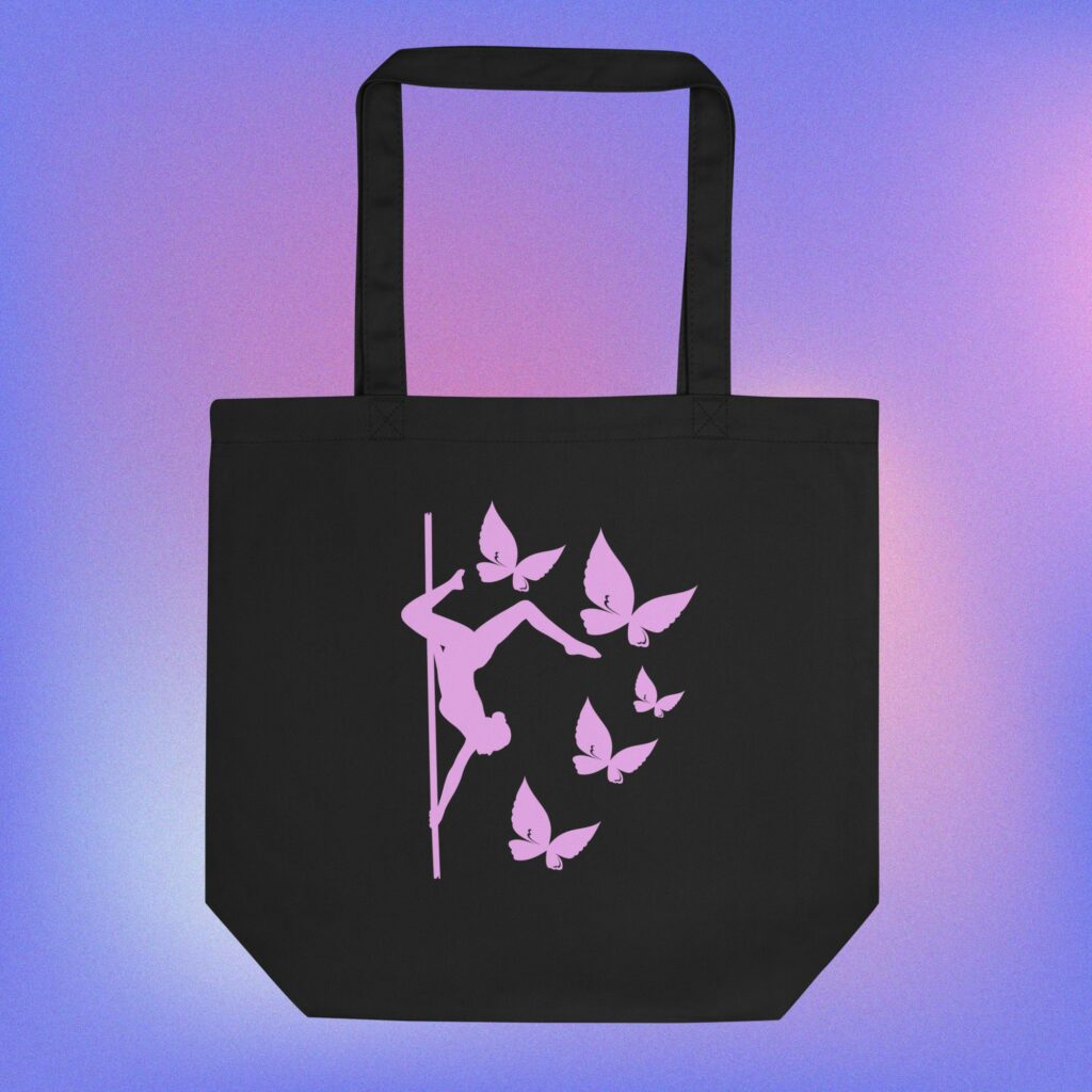 Pole Dancer Butterfly Tote Bag, Gift for Pole Dancer, Gift for Pole Dance Instructor